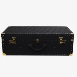 Regale Quilted Large Black Suitcase