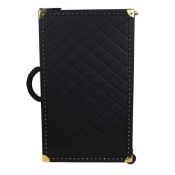 Regale Quilted Small Black Suitcase