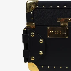 Regale Quilted Small Black Suitcase