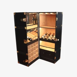 Regale Wheeled Black & Gold Steamer Bar Trunk