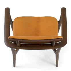 Regina Light Brown Oak Lounge Chair with Leather Upholstery