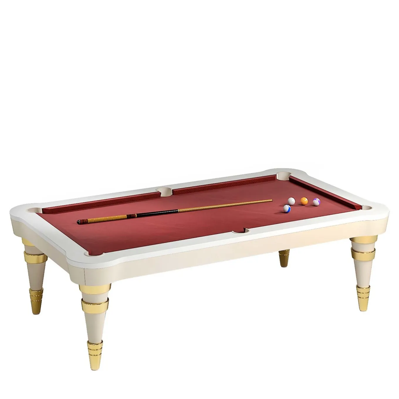 Regis burgundy pool table by Pino Vismara