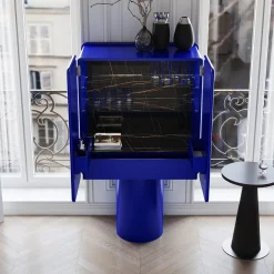 Regis 2-Door Ultramarine-Blue Bar Cabinet