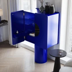 Regis 2-Door Ultramarine-Blue Bar Cabinet