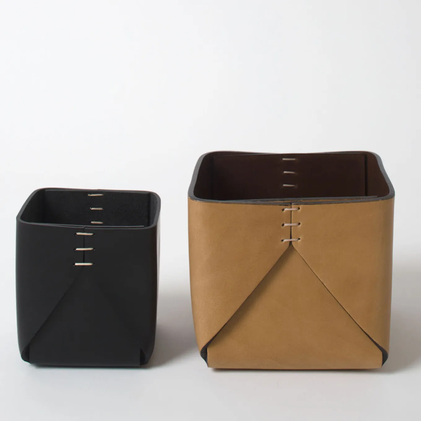 Regular Cubic Khaki Basket by Oscar Maschera
