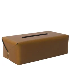 Regular Rectangular-Cut Brown Tissue Box by Oscar Maschera