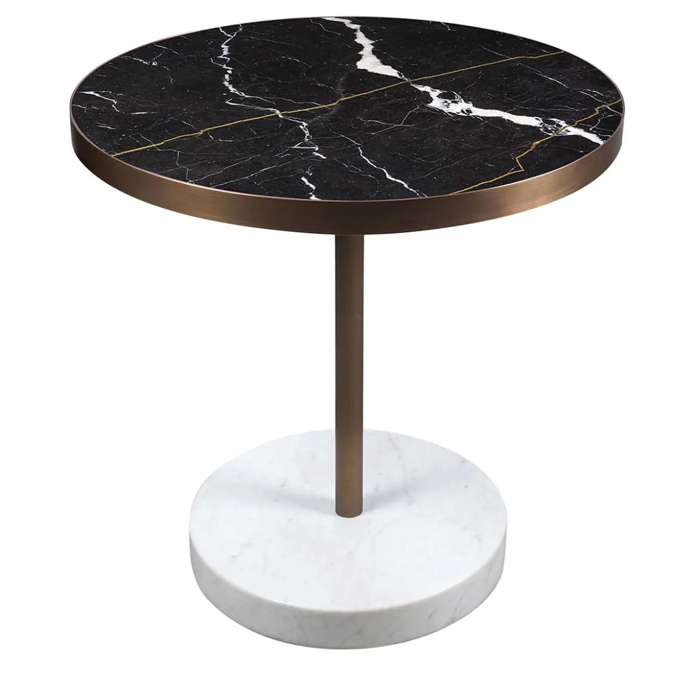 Rene Bistro Table in Nero Marquinia Marble by Piero Lissoni