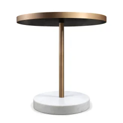 Rene Bistro Table in Nero Marquinia Marble by Piero Lissoni