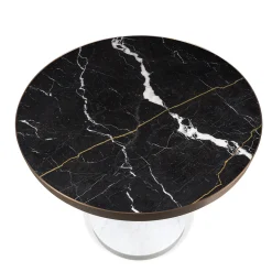 Rene Bistro Table in Nero Marquinia Marble by Piero Lissoni