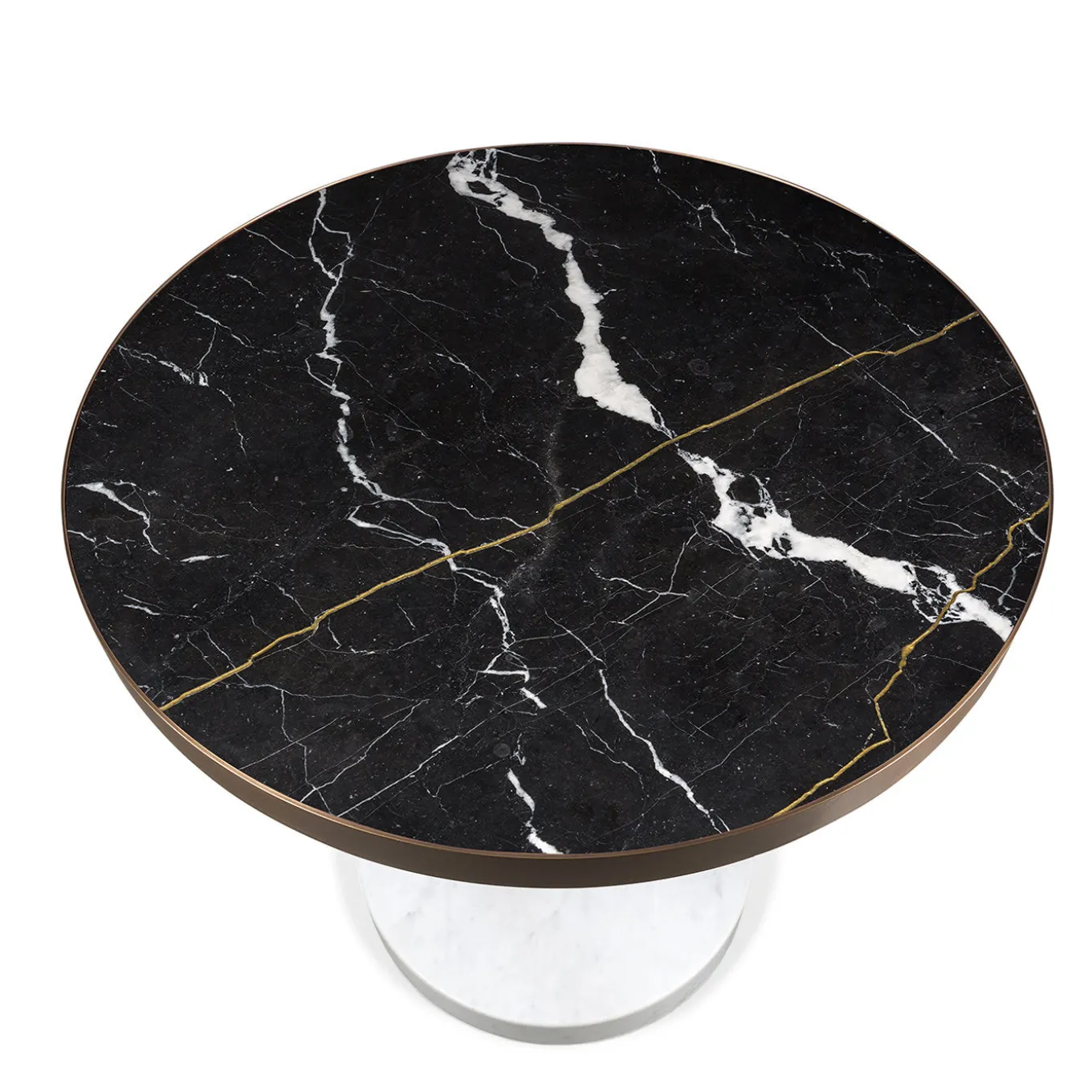 Rene Bistro Table in Nero Marquinia Marble by Piero Lissoni