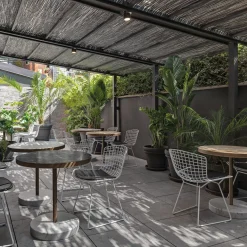 Rene Bistro Table in Nero Marquinia Marble by Piero Lissoni