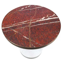Rene Bistro Table in Rouge de Roi Marble by Piero Lissoni