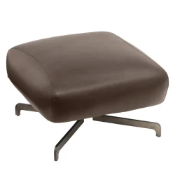 Report Brown Leather Pouf by Dainellistudio