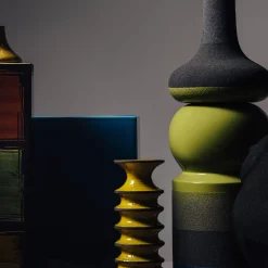 Revolver Yellow and Brown Vase #1 by Christoph Radl
