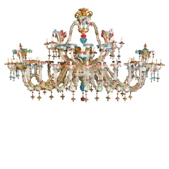 Rezzonico A Barca 50-Light Polychrome Chandelier