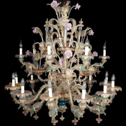 Rezzonico-style Gold and Crystal Chandelier #5