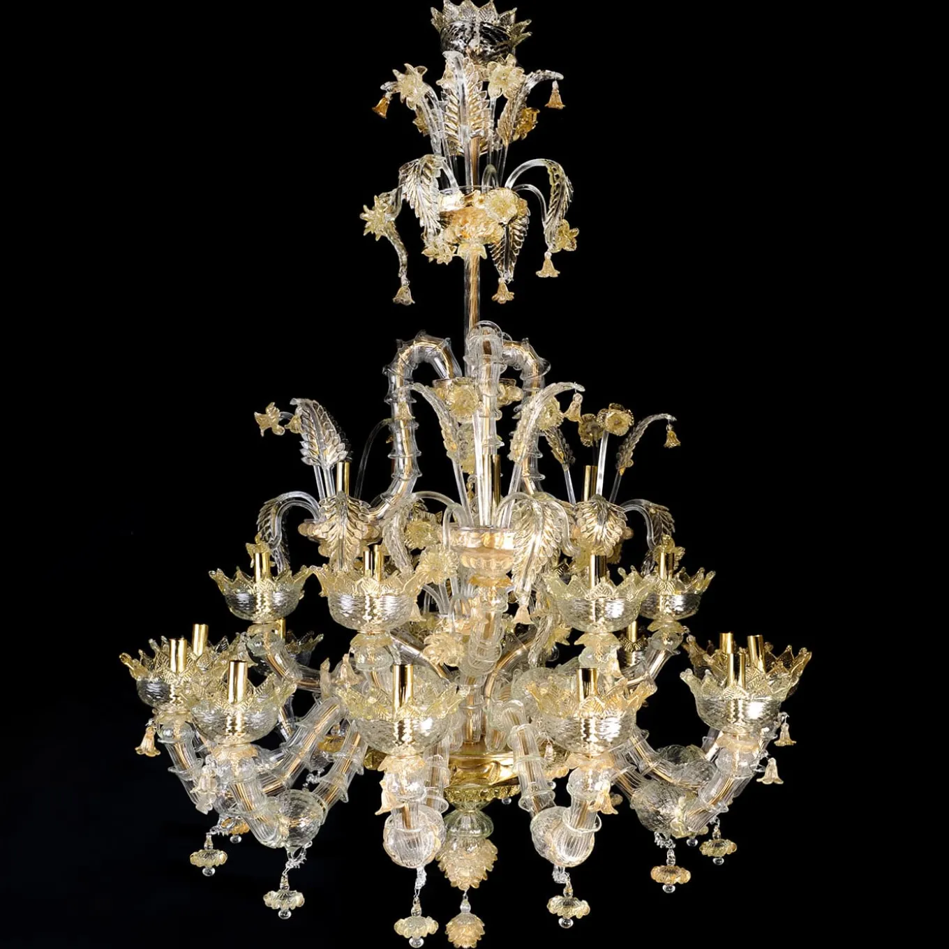 Rezzonico-style Gold and Crystal Chandelier #6