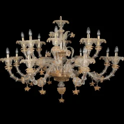 Rezzonico-style Gold and Crystal Chandelier #1