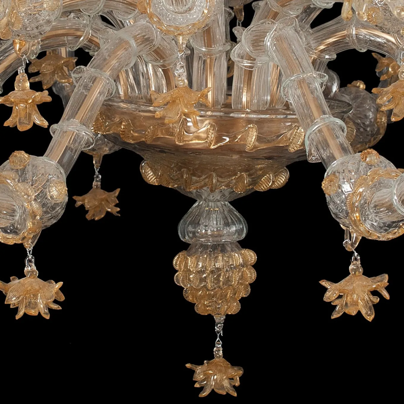 Rezzonico-style Gold and Crystal Chandelier #1