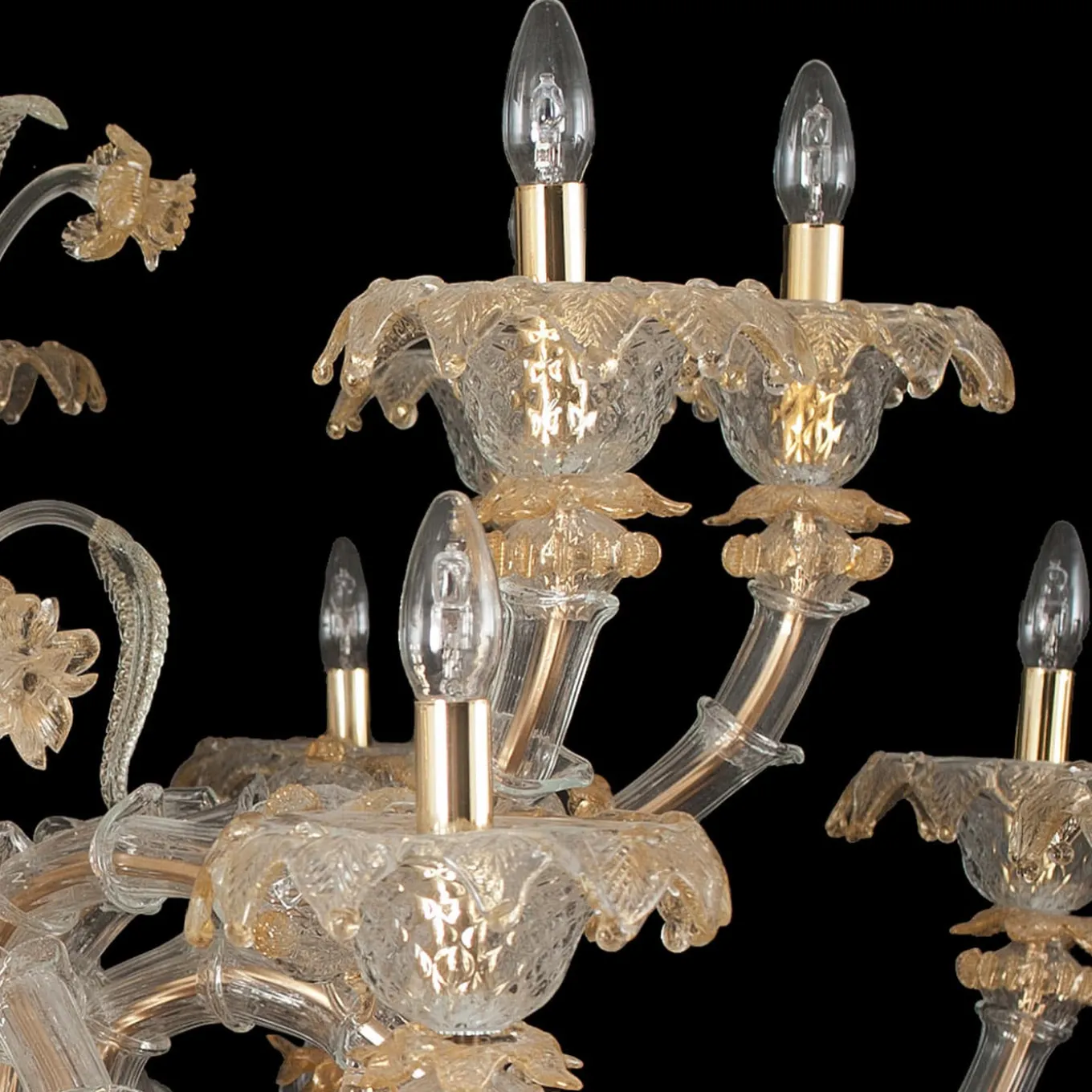 Rezzonico-style Gold and Crystal Chandelier #1