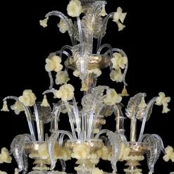 Rezzonico-style Yellow Chandelier