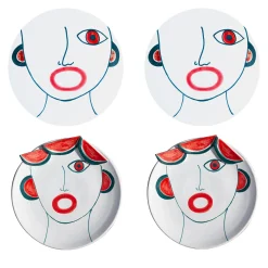 Riccardo Street Vendor of Watermelons Set of 4 Plates