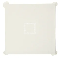 Rinascimento Beige-Embroidered Square Linen Tablecloth