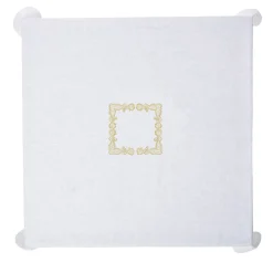 Rinascimento Gold-Embroidered Square Linen Tablecloth