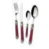 Rinascimento 24-Piece Cutlery Set in Burgundy with Box