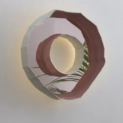 Ring Aura Pink Mirror Lamp By G. Botticelli & P. Paronetto