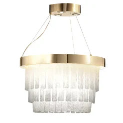 Ring Chandelier with Venetian Glass Rectangular Elements