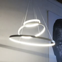 Rings Orizzontale White Pendant Lamp by Valerio Cometti - V12 Design