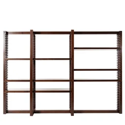 Ritmica Modular Brown Wood Bookcase by Storagemilano