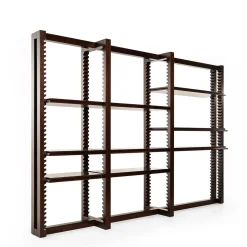 Ritmica Modular Brown Wood Bookcase by Storagemilano