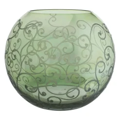 Ritmica Spherical Green Glass Vase