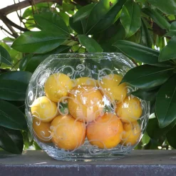 Ritmica Spherical Green Glass Vase