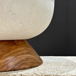 Rito N. 3 B Olive Wood & Lecce Limestone Footed Decorative Bowl