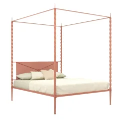 Rito Pink Iron Canopy Double Bed