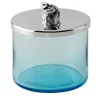 Riviera Blue Crystal with Crab Handle Trinket Box