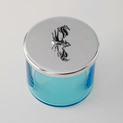 Riviera Blue Crystal with Seahorse Handle Trinket Box