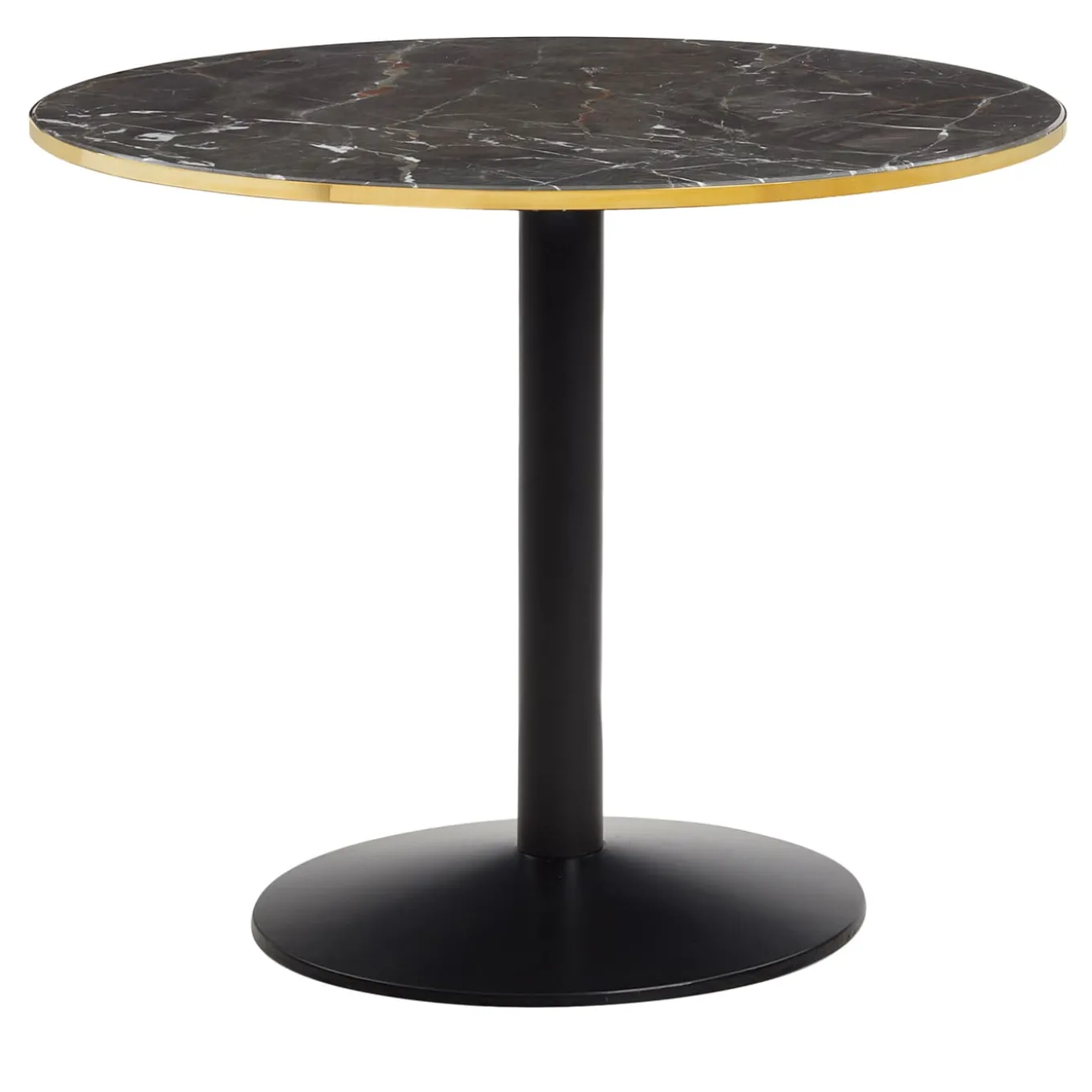 Riviera Round Black Marble Top Bistro Table