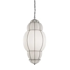 Rivisto Modern Small White Glass Pendant Light