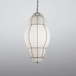 Rivisto Modern Small White Glass Pendant Light