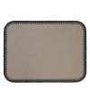 Rochelle Leather & Crochet Placemats Rectangular - Dark Gray