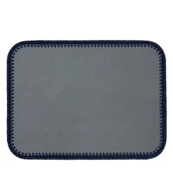 Rochelle Leather & Crochet Placemats Rectangular - Gray & Blue #1