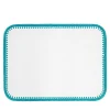 Rochelle Leather & Crochet Placemats Rectangular - Turquoise