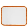 Rochelle Leather & Crochet Placemats Rectangular - Orange