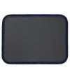 Rochelle Leather & Crochet Placemats Rectangular - Gray & Blue #2