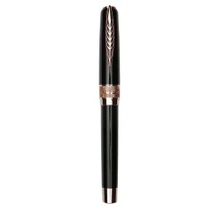Rock Black Fountain Pen with Rose Gold Trims