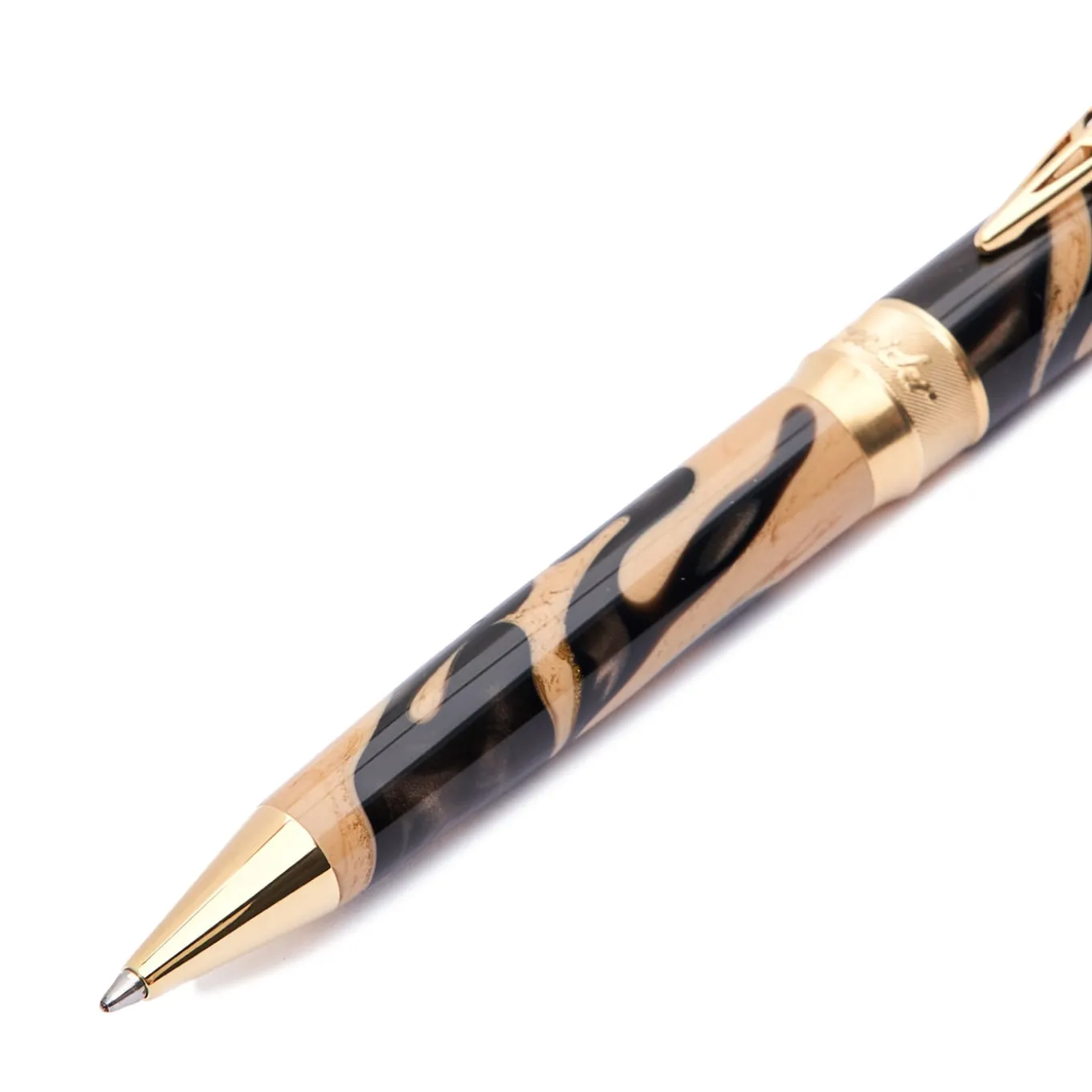 Rock Dune Medium Ballpoint Pen with Gold Trim